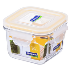Glasslock 方形強化玻璃微波保鮮盒 210ml, 透明, 1個