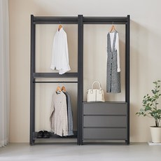 퍼리든 큐브 드레스룸 시스템 행거 1600 방문설치, 블랙