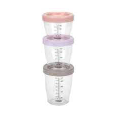 Dailylike Bonbon Tritan材質 副食品刻度保鮮罐組, 草莓粉 + 薰衣草紫 + 可可棕, 1組