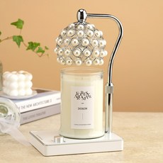 Candle Department Store Sara 銀白色融蠟燈+大容量大豆蠟燭套組 750g, 銀色(白色), Doson