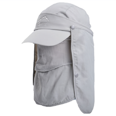 s-sportplus+ 9071遮陽帽 棒球帽 防曬透氣 可拆卸面罩 戶外休閒, 54cm, 淺灰色, 1個