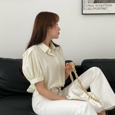 LINDASHOP 女款泡泡短袖襯衫 BL4524K23