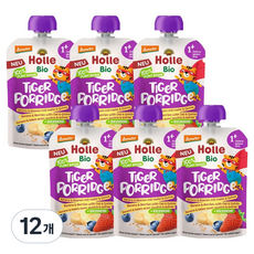 홀레 유기농 오트밀 퓨레 타이거 포리지, 혼합맛(사과/베리/오트밀), 110g, 12개