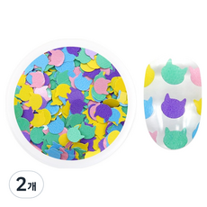 Jello Jello 熊貓咪美甲亮片, 2個, GL112 粉彩混合