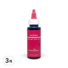 셰프마스터 리쿠아젤 식용색소 퓨시아, 65g, 3개