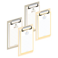 Withna 雪狗貓咪夾子便條紙 2款組, 黃色 + 棕色, 2套