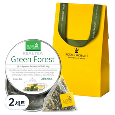 로얄오차드 그린포레스트 실버틴 싱글팩 차 티백 + 기프트박스 선물세트, 티백 6p + 기프트박스, 2세트