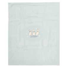 奇哥 恬靜比得兔洞洞棉毯 藍綠色 100%棉 透氣孔洞設計 親膚舒適, 70 x 90cm