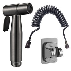 스테인레스 욕실건 + 코일호스 3m + 부착거치대 세트, 1세트, 그레이