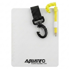 AQUATEC 水中記事版 不鏽鋼夾具 附鉛筆, 黑色 + 白色
