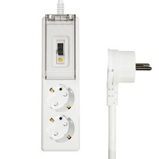 SURGIO 高容量扁平超薄安全延長線 2孔 DH-3029-NM, 白色, 1個, 2.5m