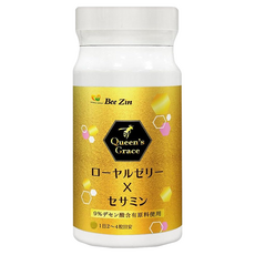 Bee Zin 康萃 日本原裝9%蜂王乳+芝麻膜衣錠，調整體質幫助入睡，維持青春美麗, 60顆, 1罐