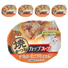 INABA CIAO 啾嚕 原湯杯 NC-71, 鰹魚片 + 干貝 + 雞肉, 60g, 5個