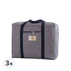 들고 다니기 넘나 편한 옥스포드 패브릭 이불 보관함 가방, 줄무늬 블루, 3개