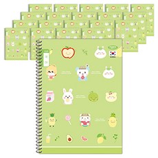 PENPIA 1000小學彈簧10格韓文筆記本 公用, 隨機出貨, 20個