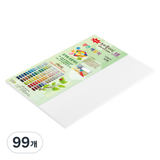 종이문화 뉴씨플레인 얇은 양면색상지 120g No 50 흰색, 99개