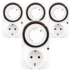 ELECON 24小時插座定時器 1孔 TS-MD3, 7.5cm, 單一顏色, 4個