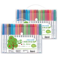 SIMBALION 雄獅 三角細字彩色筆 3036, 36色, 2盒