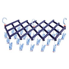 秒收曬衣架 29夾 多掛鉤設計 防滑大夾頭, 深紫色, 1個