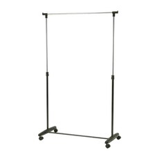 KI WISH 居家生活 單桿伸縮衣架, 台灣製造, 四輪設計, 1個, 90cm(W) x 95~160cm(H)