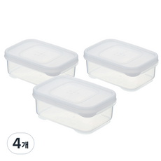 이노마타 정사각형 밀폐용기 1644 3p, 4개, 단품