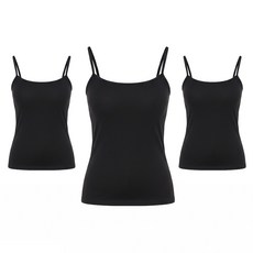 PEONIST 女性大尺碼棉質彈性細肩帶背心 3件組
