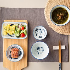 블루밍캣츠 1인 식기 세트 6p, 블루, 6종, 1세트