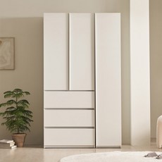 삼익가구 국내 제조 리뉴 키큰 옷장 800 서랍형 + 400 행거형 세트 방문설치, 화이트