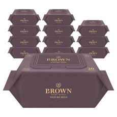 브라운 네이처 마일드 물티슈 캡형, 70g, 20매, 12개