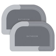 LIFE LANCE 可水洗大型地墊 防滑珪藻土腳踏墊 2入, 灰色