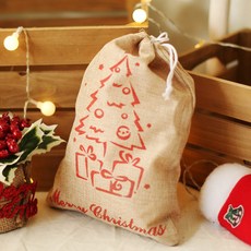 파티해 패브릭 산타 선물자루, 트리, 4개