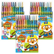 지구화학 뽀롱뽀롱뽀로로 샤프식 색연필, 24색, 3개