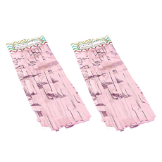 正月市集 鐳射生日掛簾 25cm x 70cm, 2個, 淺粉紅色