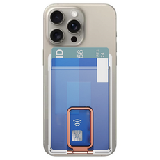 로타 맥세이프 마그네틱 카드 수납 휴대폰 거치대, 투명 로즈, 1개