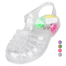 paperplaneskids 女童用水陸兩用閃光果凍鞋