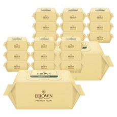 브라운 프리미엄 카키 도톰한 아기 물티슈 엠보싱 캡형, 73g, 70매, 20개