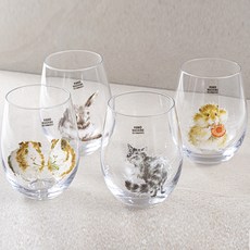 RoyalWorcester Portmeirion Warrendale玻璃杯 4件組, 1組, 混色