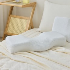 LIV MOM 有機雙C曲線記憶棉真枕, 1個, 白色