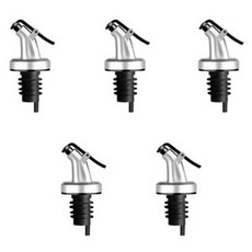 심플리아 오일병 마개 실리콘 푸어러, 블랙실버, 5개