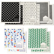 SIMPLY CASA.CO 纖維素瑞典抹布 5種*2入組, 1組