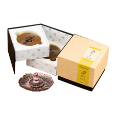 FushanKodo 富山香堂 瑪拉OK G4 1.5小時盤香40片組 附福祿蓮花香座, 1組, 瑪拉沉香