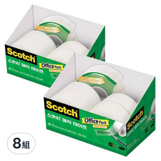 3M Scotch-Brite 百利 隱形膠帶膠台補充組 膠帶台 + 補充膠帶 4個 18mm x 25m, MT-5, 8組