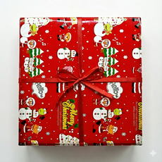 코코플러스 뽀로로 크리스마스 증착롤 포장지, 스노우레드, 1개