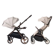 하이브리드 이지폴드3 플러스 디럭스 + 사이러스2 절충형 유모차 세트, 샴페인 캐시미어(디럭스), 매트 커블스톤(절충형)