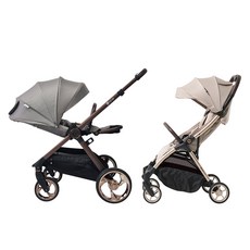 하이브리드 이지폴드3 플러스 디럭스 + 사이러스2 절충형 유모차 세트, 샴페인 캐시미어(디럭스), 매트 위즈덤그레이(절충형)