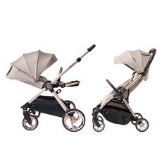 하이브리드 이지폴드3 플러스 디럭스 + 사이러스2 절충형 유모차 세트, 샴페인 캐시미어(디럭스), 샴페인 커블스톤(절충형)