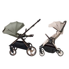하이브리드 이지폴드3 플러스 디럭스 + 사이러스2 절충형 유모차 세트, 샴페인 캐시미어(디럭스), 브론즈 포레스트 그린(절충형)