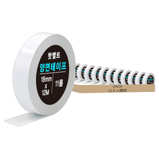 DADA 高黏度熱熔雙面膠帶 18mm x 12M, 透明, 11捲