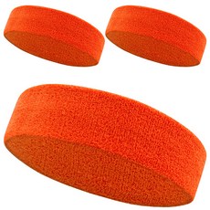 이그니스 스포츠 헤어밴드, 오렌지, 3개