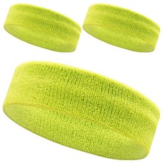 이그니스 스포츠 헤어밴드, 형광그린, 3개